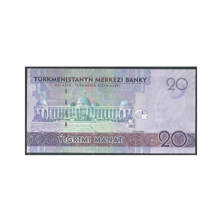 Turkmenistan 20 Manat 2012 P32 reverso