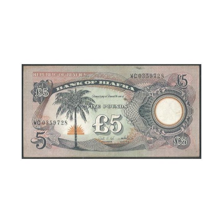 Biafra 5 Pounds ND1968-9 P6a