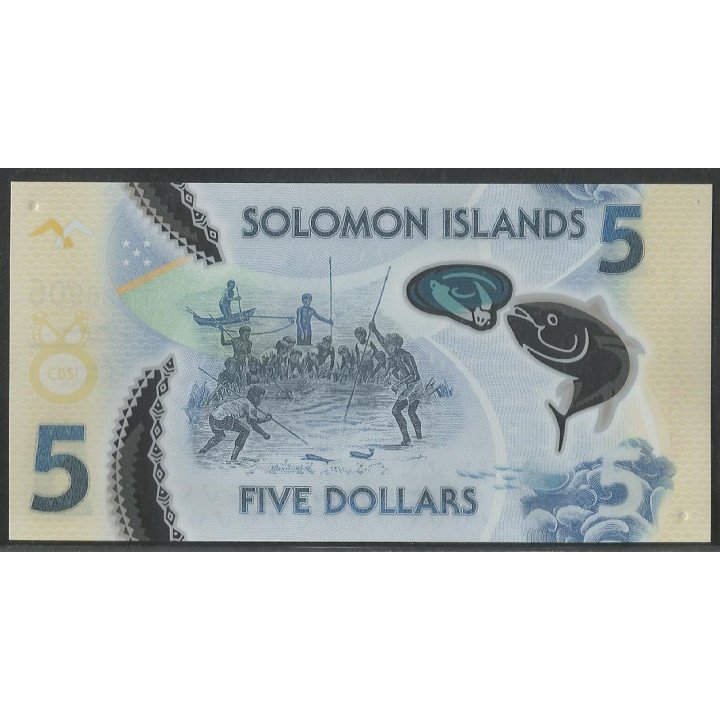 Islas Solomon 5 Dollars ND2019 P38 reverso