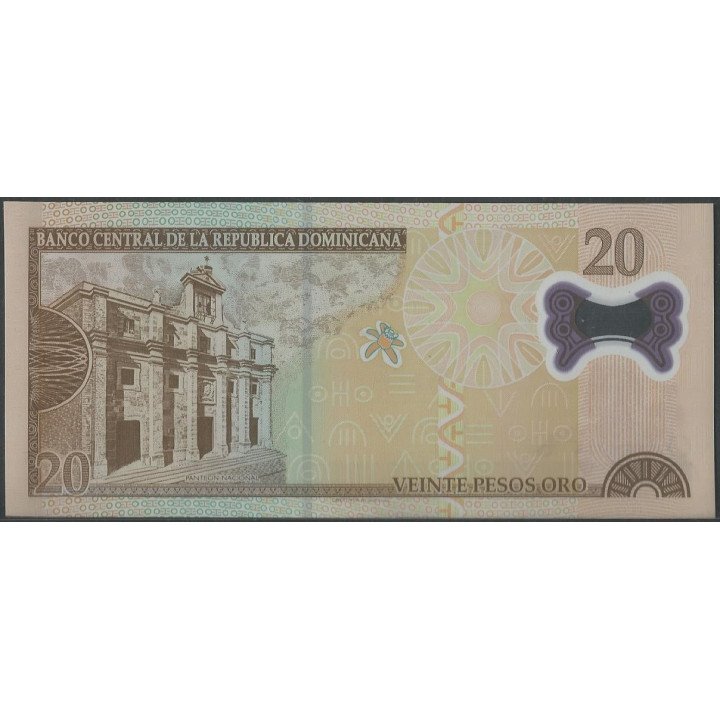 Rep. Dominicana 20 Pesos 2009 P182a reverso