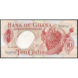Ghana 10 Cedis 8 Ene 1969 P12b