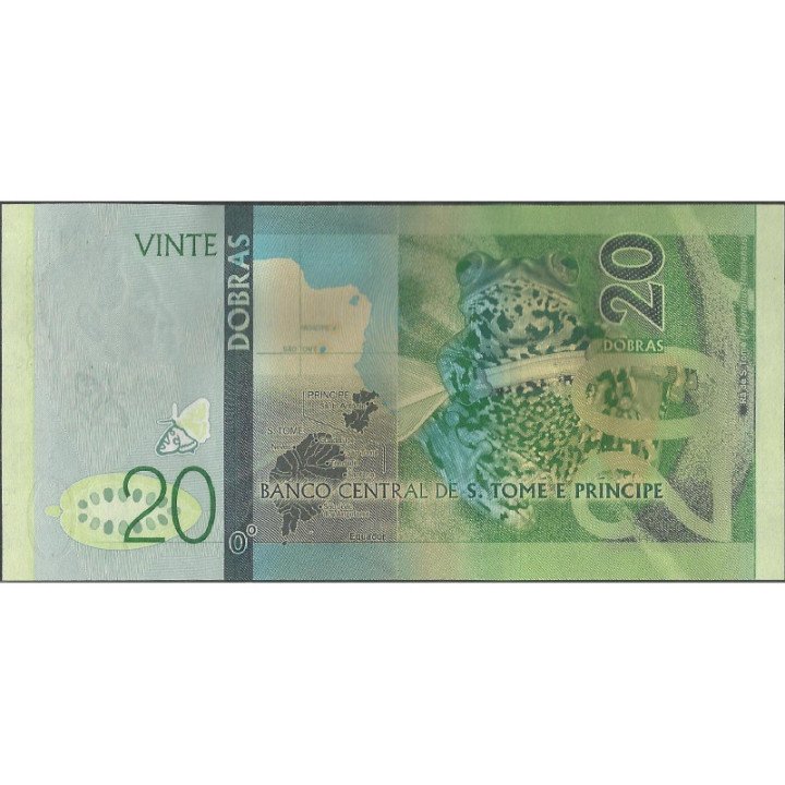 St Tome e Prince 20 Dobras 21 Oct 2016 P72 reverso