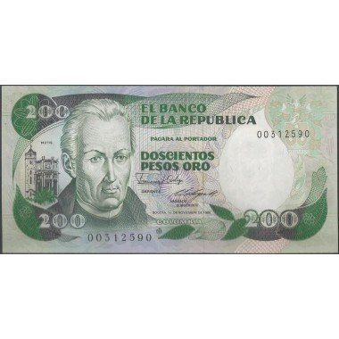 Colombia 200 Pesos 1 Nov 1985 Reposicion BGW361