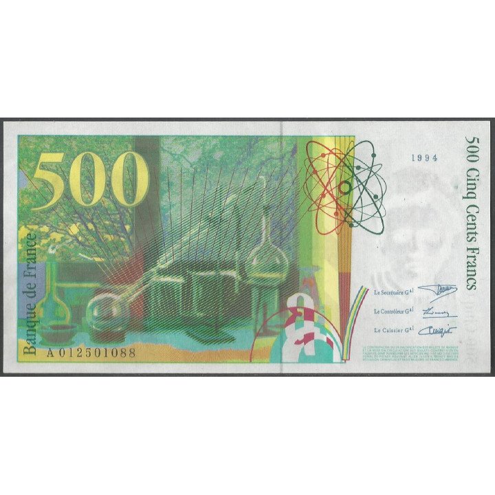 Francia 500 Francs 1995 P160a reverso