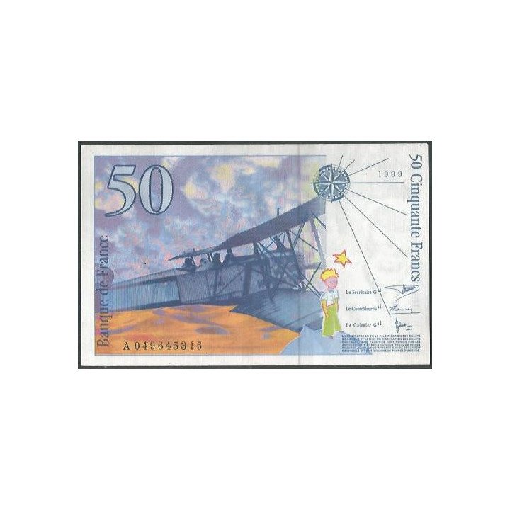Francia 50 Francs 1999 P157Ad reverso