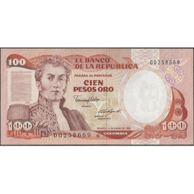 Colombia 100 Pesos 1 Ene 1986 Reposicion BGW322