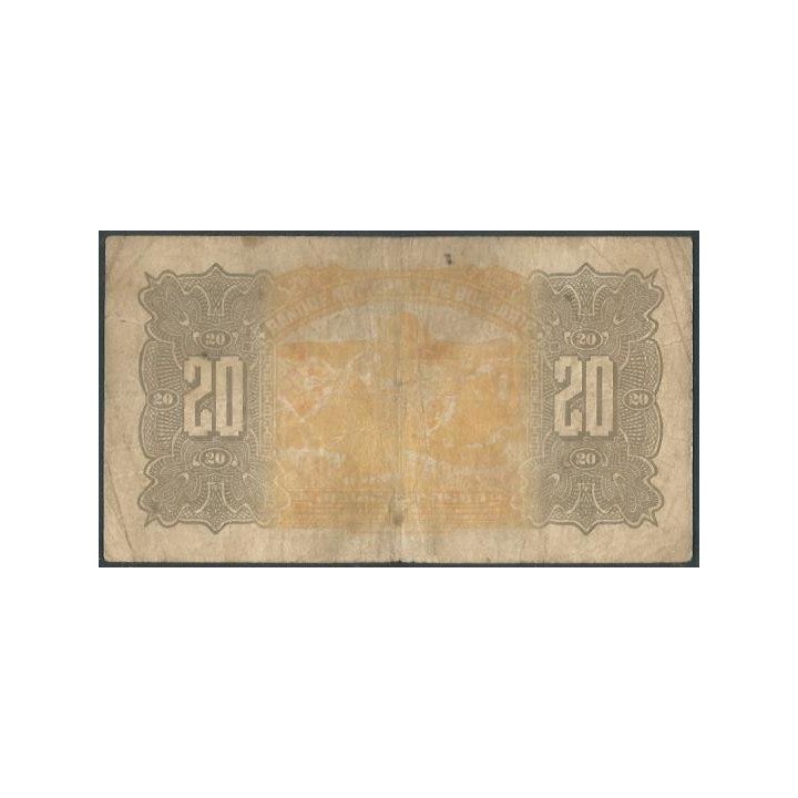 Bulgaria 20 Leva 1922 P36a reverso