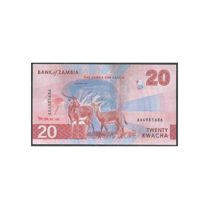 Zambia 20 Kwacha 2024 P63 reverso