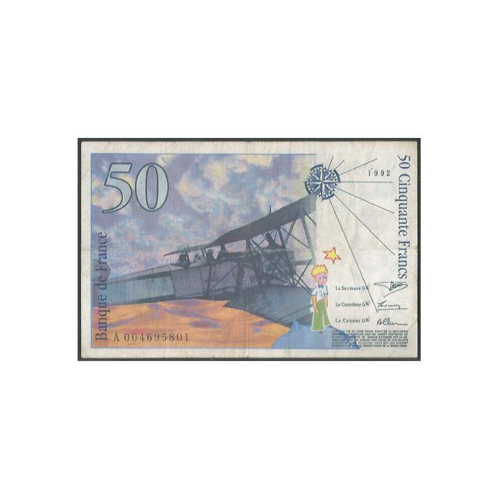 Francia 50 Francs 1992 P157a reverso