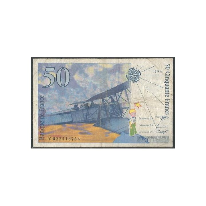 Francia 50 Francs 1994 P157Aa reverso