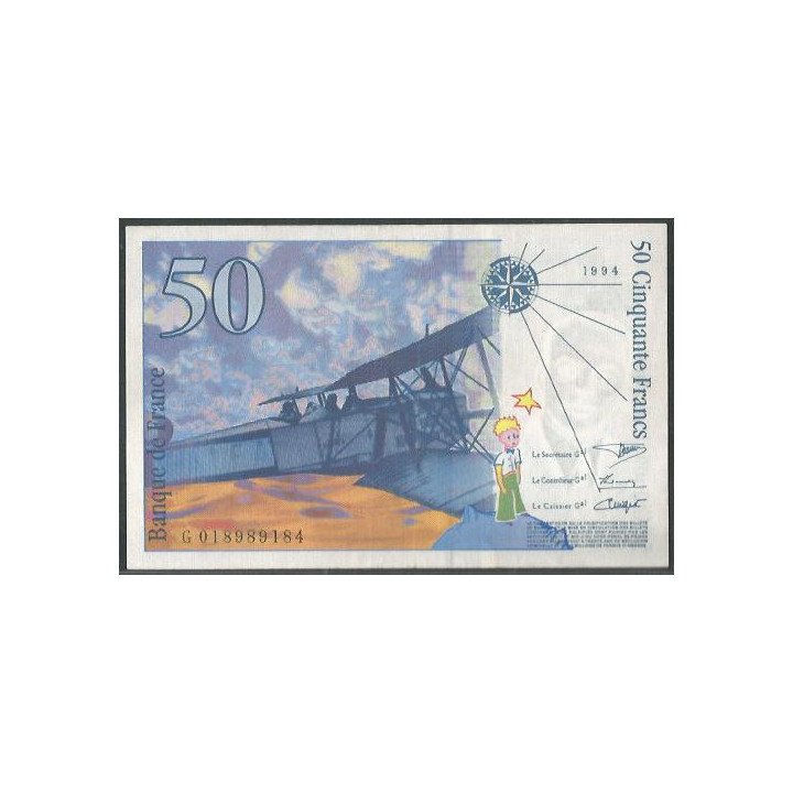 Francia 50 Francs 1994 P157Ab reverso