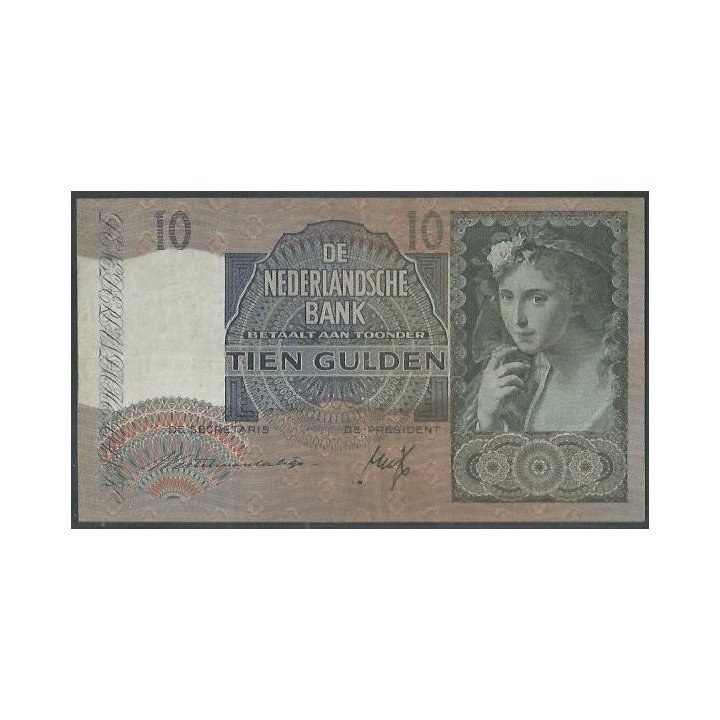 Holanda 10 Gulden 27 Jul 1940 P56a