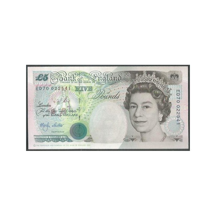 Inglaterra 5 Pounds ND1999-02 P382Ab