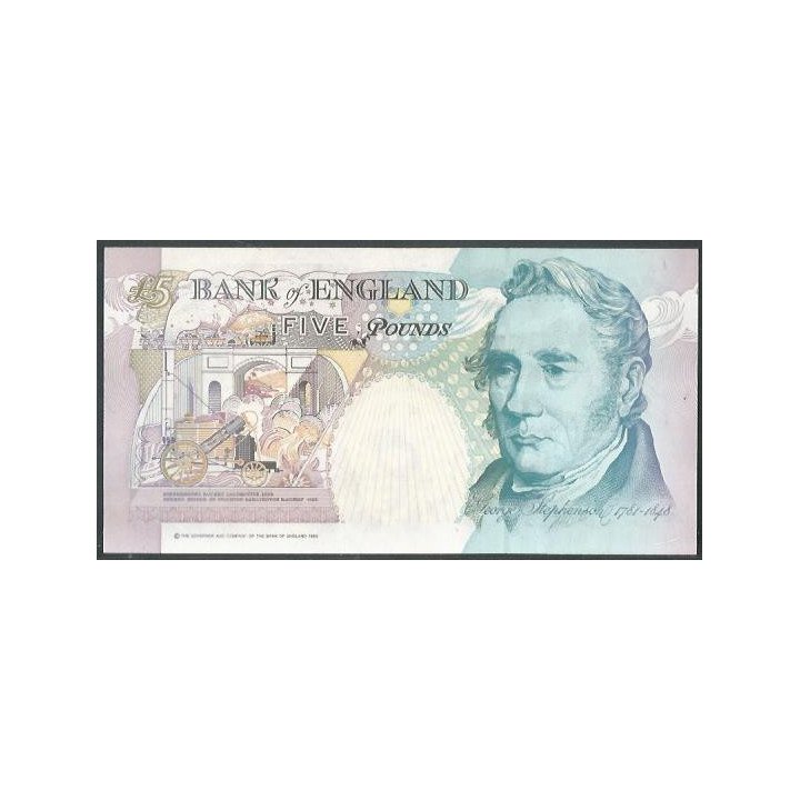 Inglaterra 5 Pounds ND1999-02 P382Ab reverso