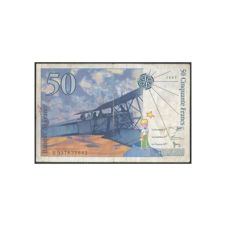 Francia 50 Francs 1997 P157Ad reverso