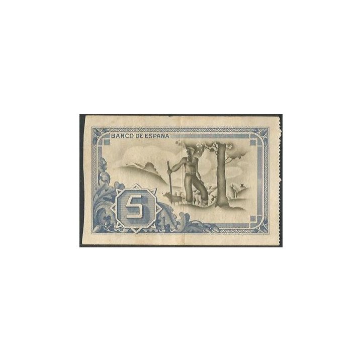 España - Bilbao Banco de Vizcaya 5 Pesetas 1 Ene 1937 Ps561f reverso