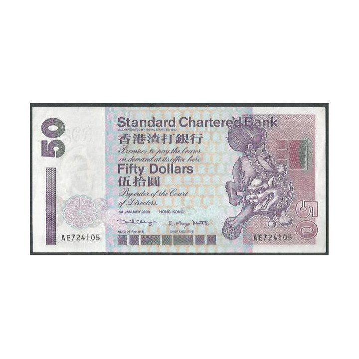 Hong Kong - Standard Chartered Bank 50 Dollars 1 Ene 2000 P286c
