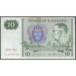 Suecia 10 Kronor 1984 P52e