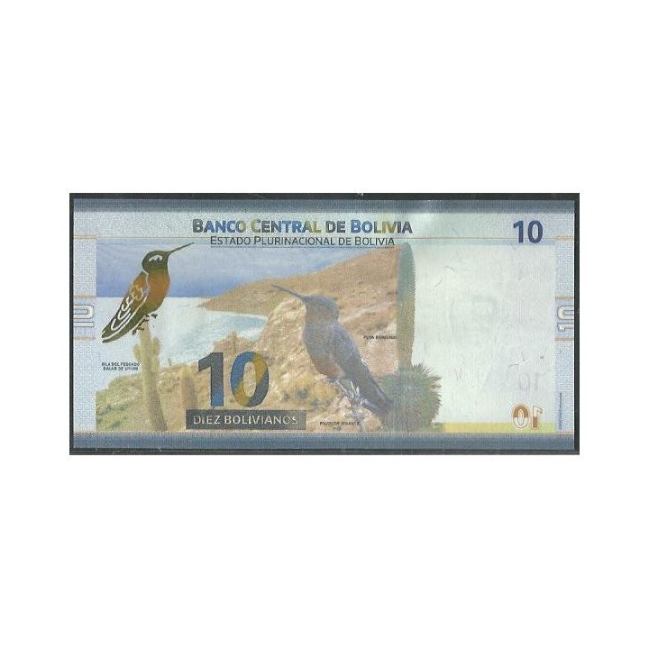 Bolivia 10 Bolivianos L 28 Nov 1986 Serie A P248b reverso
