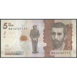Billete de 5.000 Pesos 26 Jul 2022 Serie BA BGWNF5-