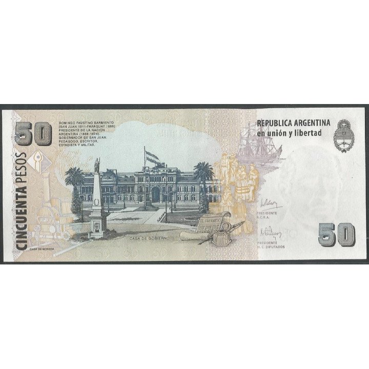 Argentina 50 Pesos ND2003-13 Serie B P356 reverso
