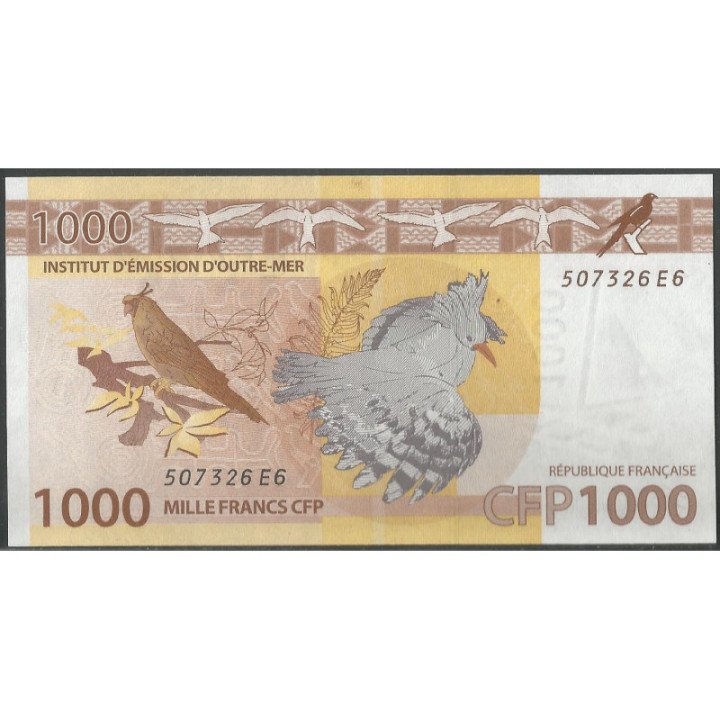 Territorios Franceses del Pacifico 1.000 Francs ND2014 P6 reverso