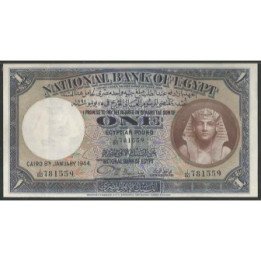 Egipto 1 Pound 8 Ene 1944 P22c PMG55 EPQ