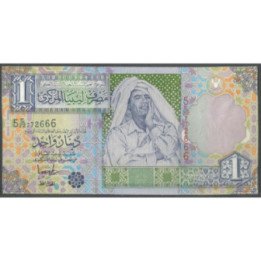 Libya 1 Dinar ND2002 Firma 8 P64b