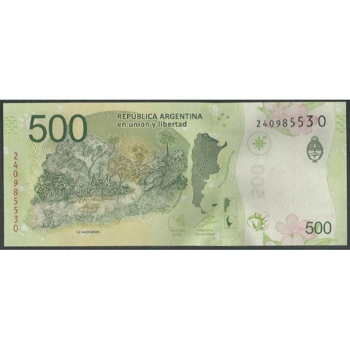 Argentina 500 Pesos ND2016 Serie O P365 reverso