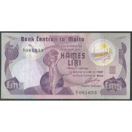Malta 5 Liras L1967 (79) P35a