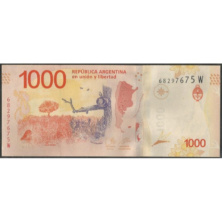 Argentina 1.000 Pesos ND2017 Serie M P366 reverso