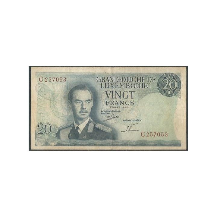 Luxemburgo 20 Francs 7 Mar 1966 P54a