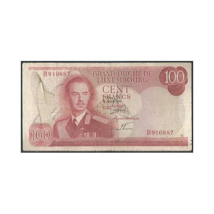 Luxemburgo 100 Francs 15 Jul 1970 P56a