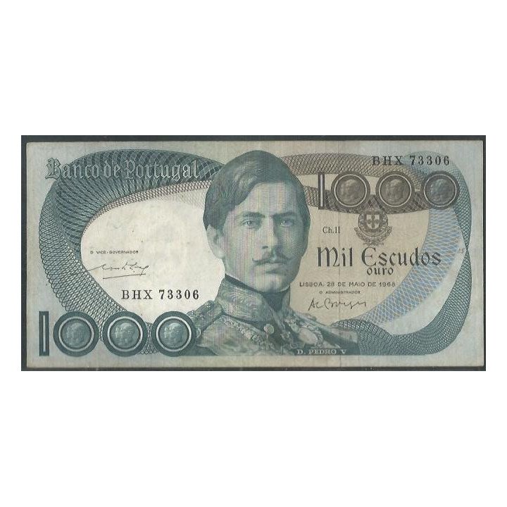 Portugal 1.000 Escudos 28 May 1968 P175a