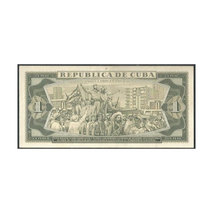 Cuba 1 Peso 1982 P102b reverso