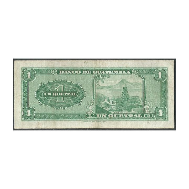 Guatemala 1 Quetzal 3 Ene 1969 P52f reverso