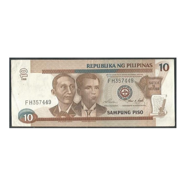 Filipinas 10 Piso 1998 P187b