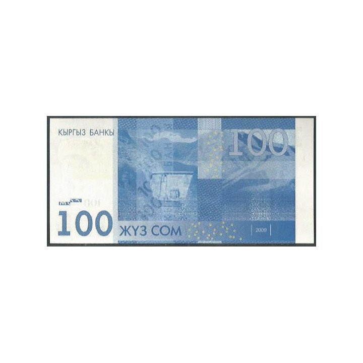 Kyrguistan 100 Som 2009 P26a reverso