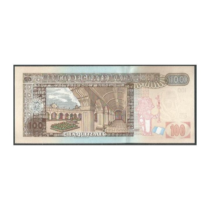 Guatemala 100 Quetzales 19 Mar 2010 P126a reverso