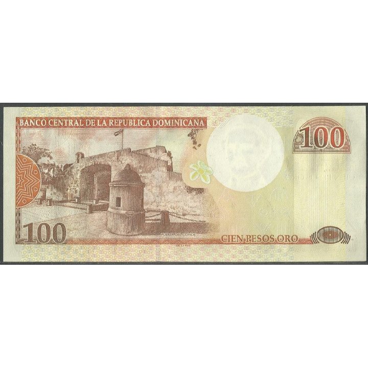Rep. Dominicana 100 Pesos 2001 P171a reverso