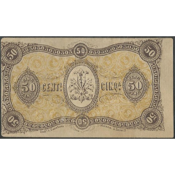 Italia - Banca Toscana 50 Centesimi 24 Abr 1870 reverso