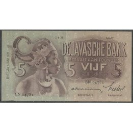 Indias Holandesas 5 Gulden 1 Jun 1937 P78b
