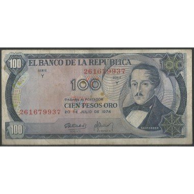 Billete de 100 Pesos 20 Jul 1974 BGW305