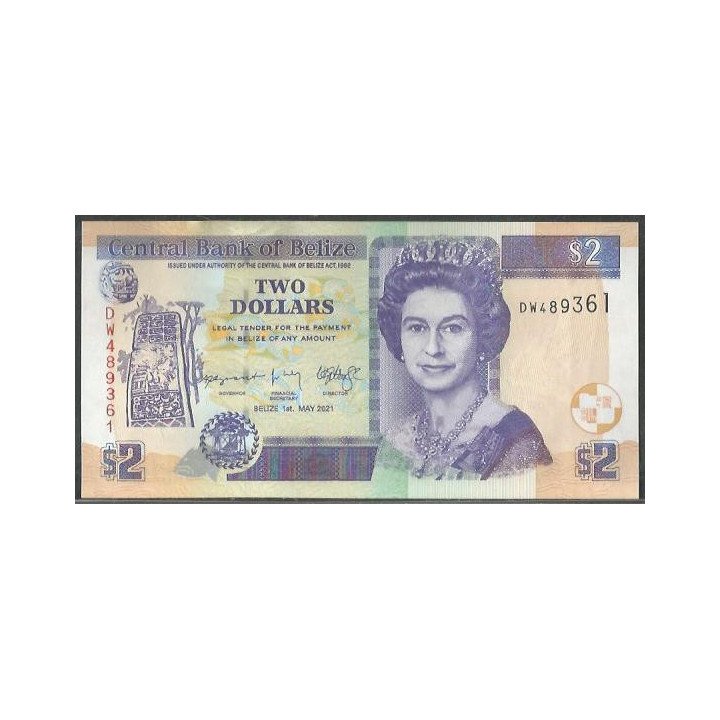 Belize 2 Dollars 1 May 2021 P66g
