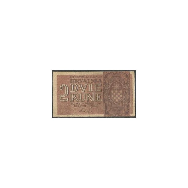 Croacia 2 Kuna 25 Sep 1942 P8b
