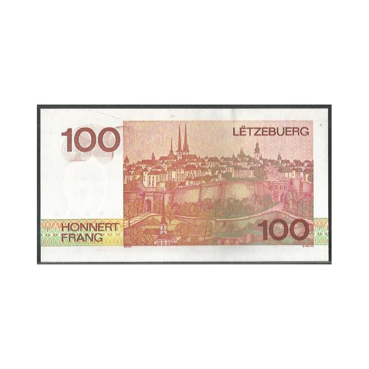 Luxemburgo 100 Francs 14 Ago 1980 P57a reverso