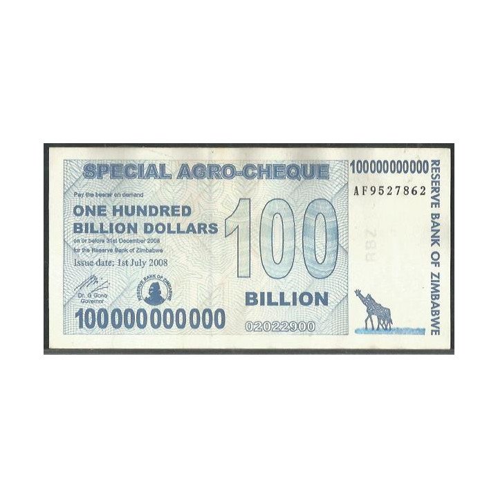 Zimbabwe 100.000.000.000 Dollars 1 Jul 2008 P64