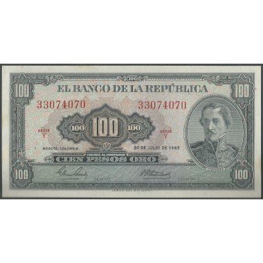 Billete de 100 Pesos 20 Jul 1965 BGW296