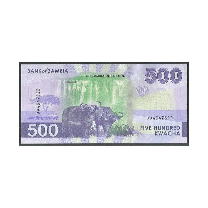 Zambia 500 Kwacha 2024 P67 reverso