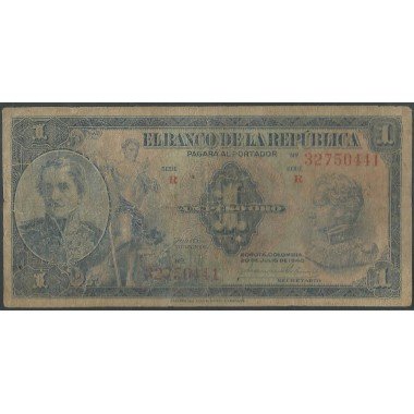Billete de 1 Peso 20 jul 1940 BGW021